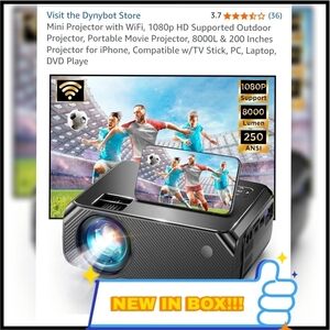 Dyonybot Mini Projector with WiFi - Black